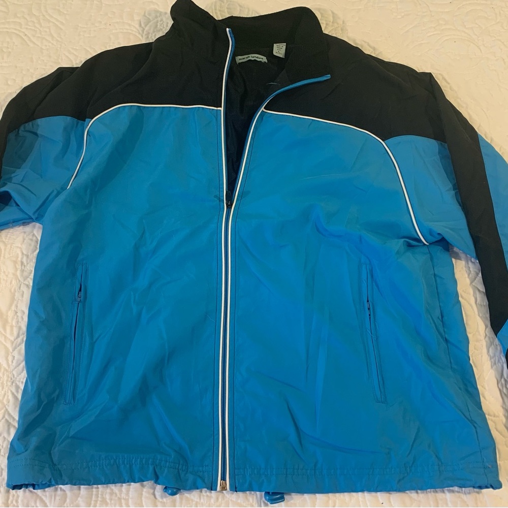 Marsh Landing Women's Lightweight Jacket Size Large Blue Black Pre-Owned.